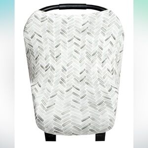 Gray Chevron Baby Car Seat Cover - Unbranded